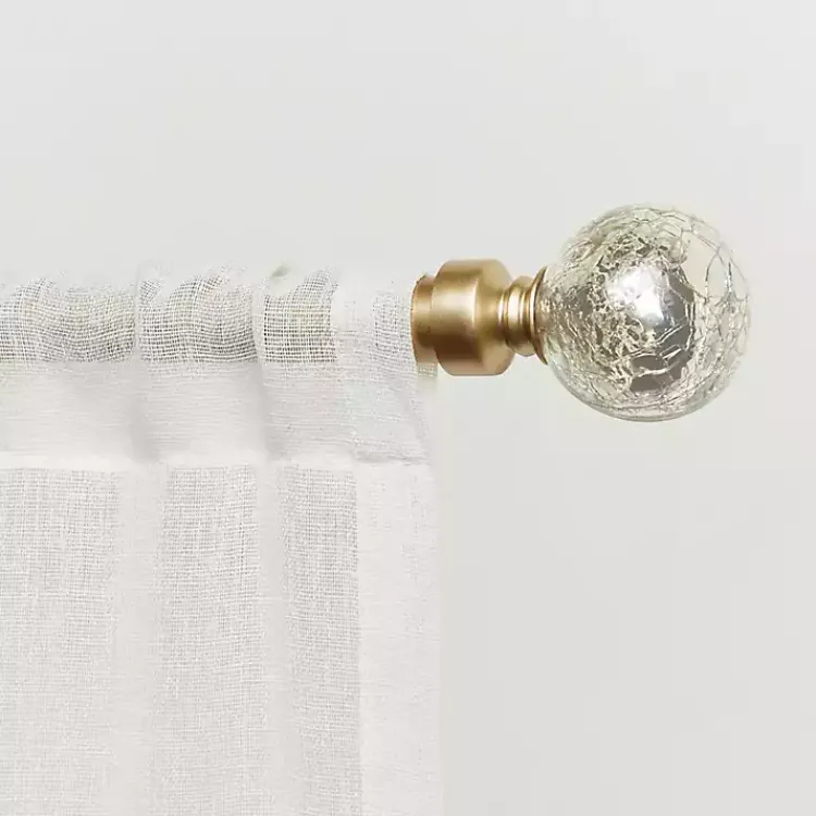 Curtain Rods & Hardware-Kirklands Home Gold Aged Mercury Sphere Curtain Rod, 72 in.