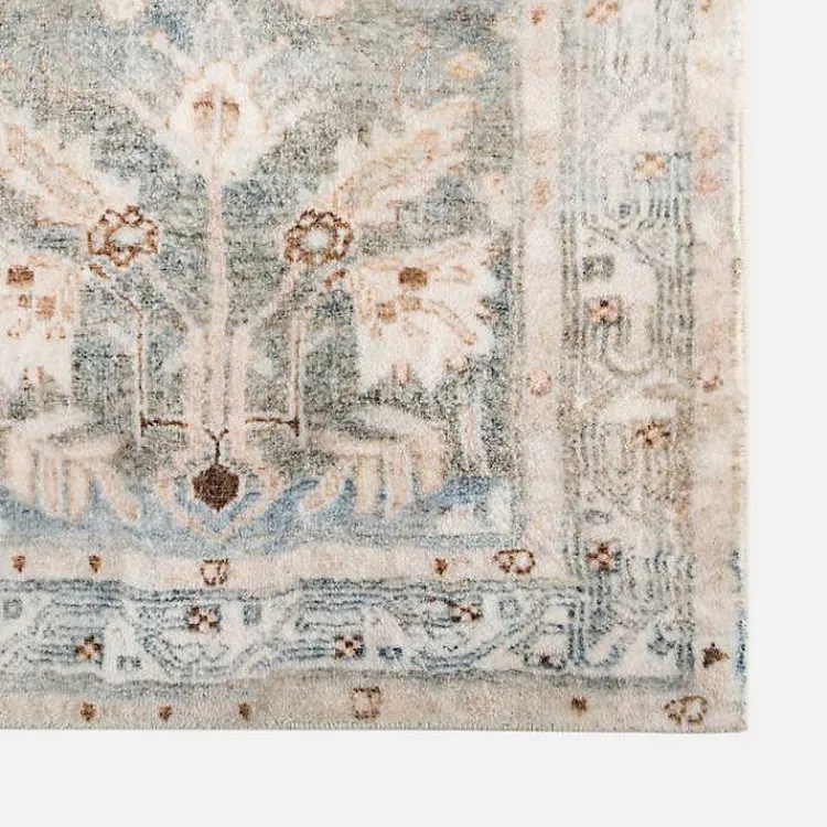 Area Rugs-Kirklands Home Rosette Denim Runner