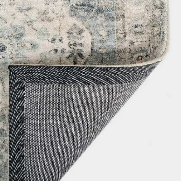 Area Rugs-Kirklands Home Rosette Dusty Aqua Runner