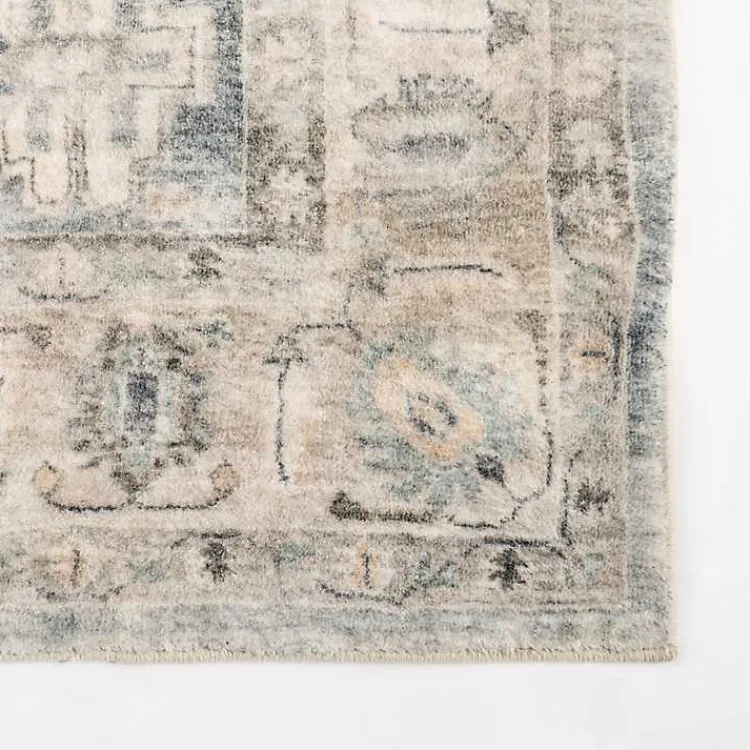 Area Rugs-Kirklands Home Rosette Dusty Aqua Area Rug, 7x9