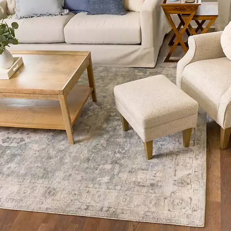 Area Rugs-Kirklands Home Rosette Dusty Aqua Area Rug, 7x9