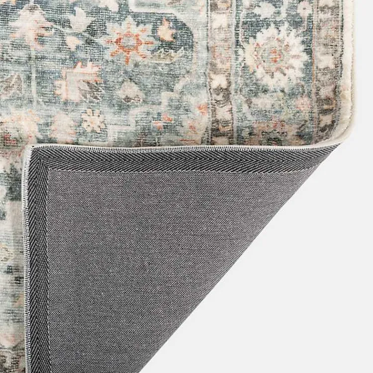 Area Rugs-Kirklands Home Rosette Green and Ivory Area Rug, 7x9