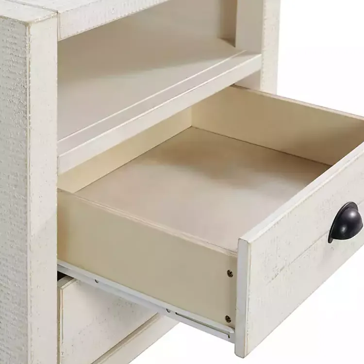 Nightstands-Kirklands Home Wood Open Shelf Nightstand White