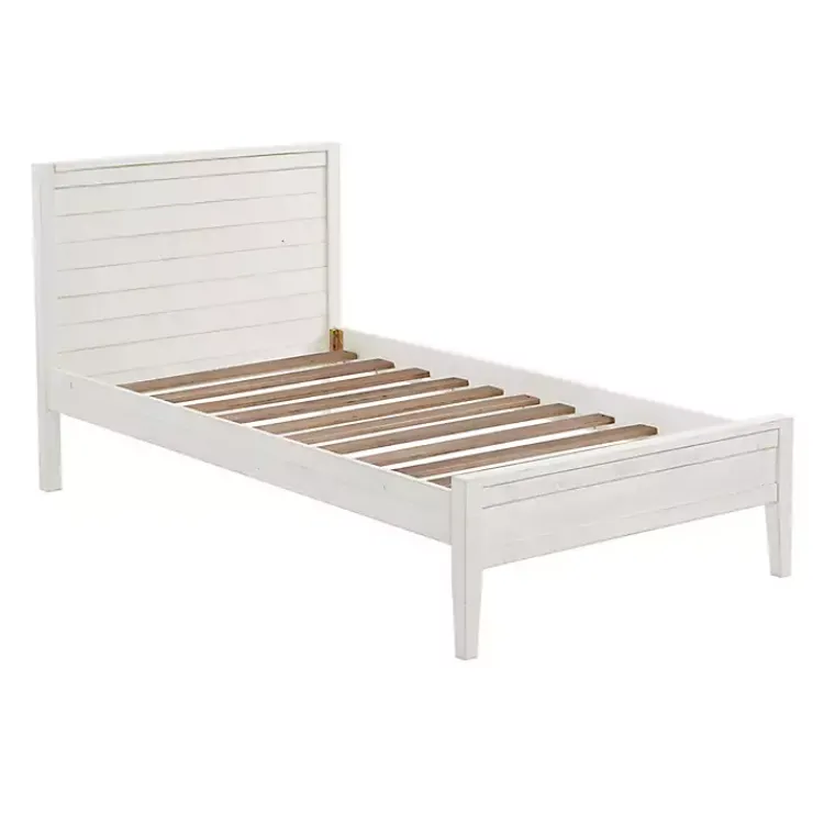 Beds & Headboards-Kirklands Home Rustic White Pine Panel Twin Bed Frame