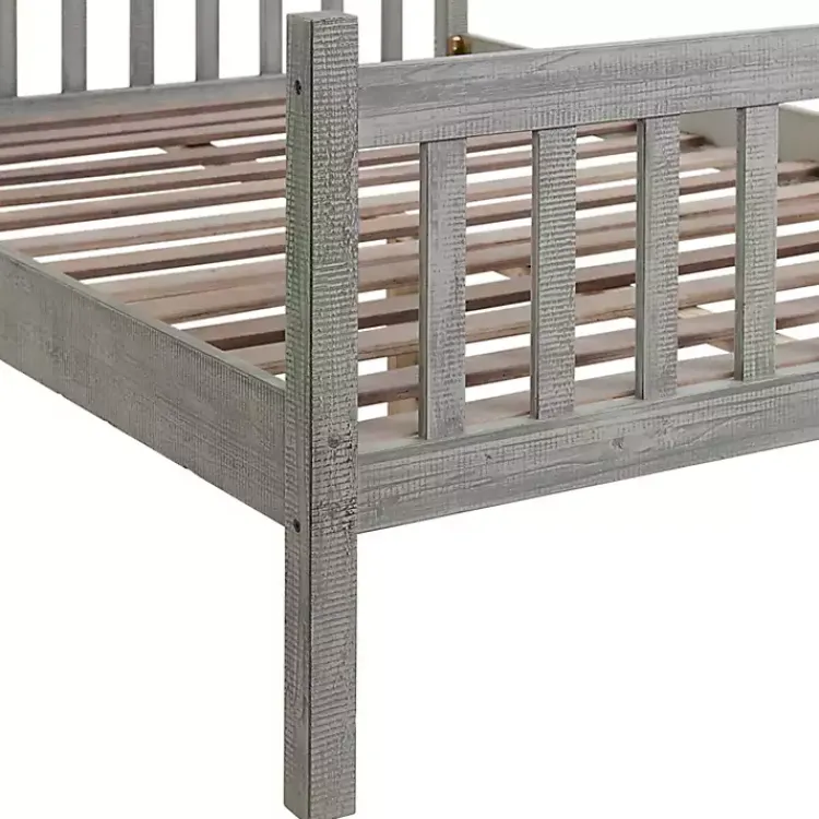 Beds & Headboards-Kirklands Home Rustic Spindleback Full Bed Frame Gray