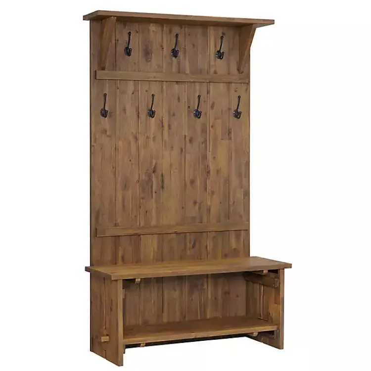 Entryway Furniture-Kirklands Home Rustic Acacia Wood Hall Tree
