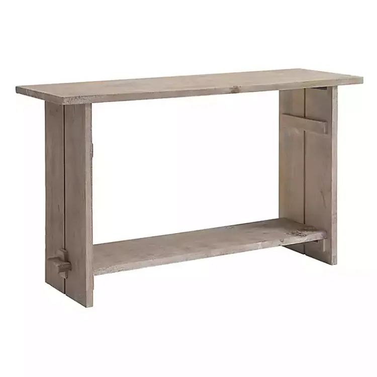 Console Tables-Kirklands Home Natural Mango Wood Farmhouse Console