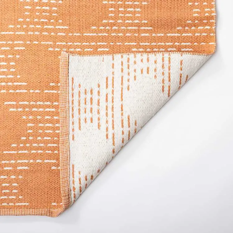Outdoor Rugs-Kirklands Home Coral Shibori Outdoor Area Rug, 5x7 Orange
