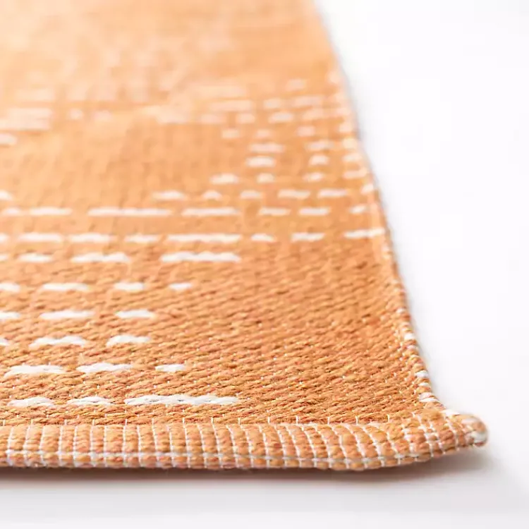 Outdoor Rugs-Kirklands Home Coral Shibori Outdoor Area Rug, 5x7 Orange