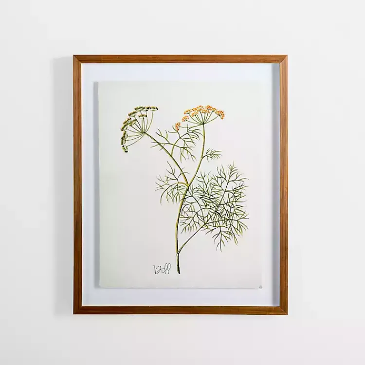 Framed Art-Kirklands Home Golden Leaves Herbs Dill Framed Art Print