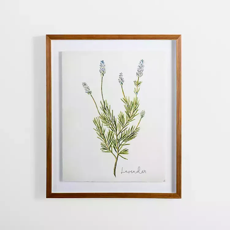 Framed Art-Kirklands Home Golden Leaves Herbs Lavender Framed Art Print