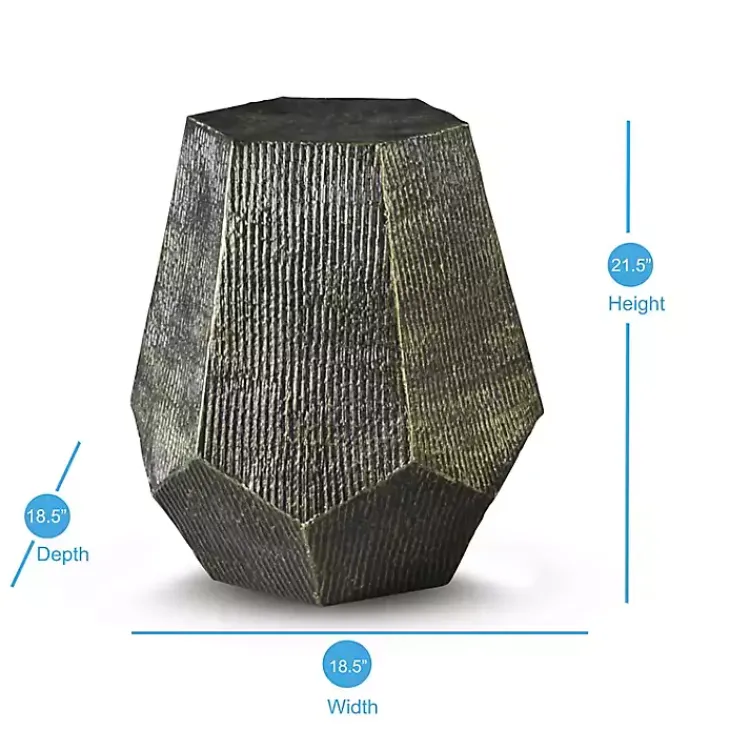 Accent & End Tables-Kirklands Home Gray Hand-Stamped Iron Hexagon Accent Table