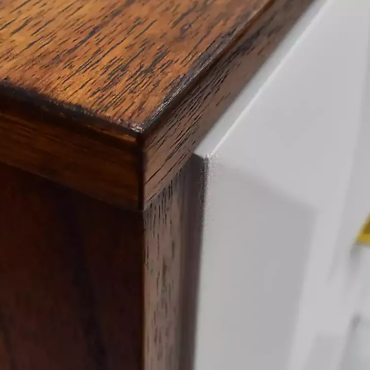 Nightstands-Kirklands Home Brown and White Wood 2-Drawer Nightstand