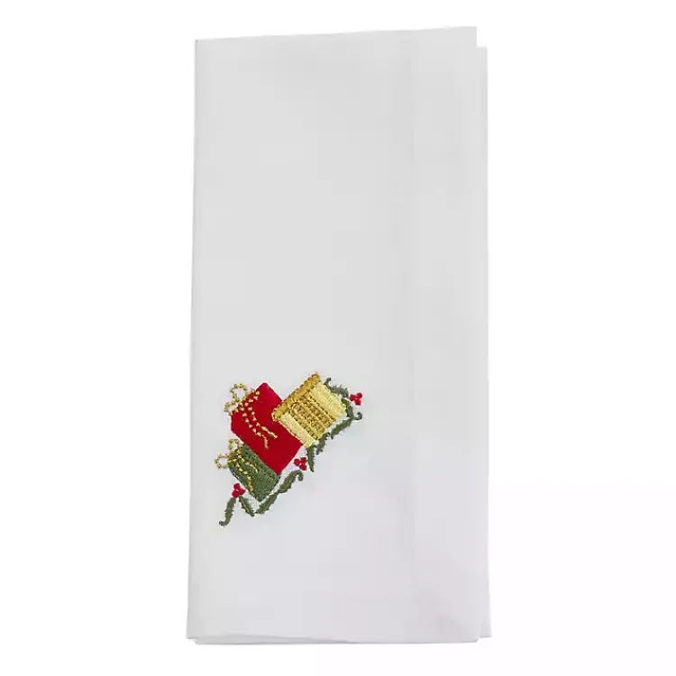 Table Linens-Kirklands Home Christmas Gifts Embroidered 4-pc. Napkin Set
