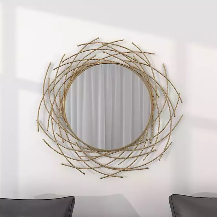 Decorative Mirrors-Kirklands Home Gold Metal Glam Layered Mirror