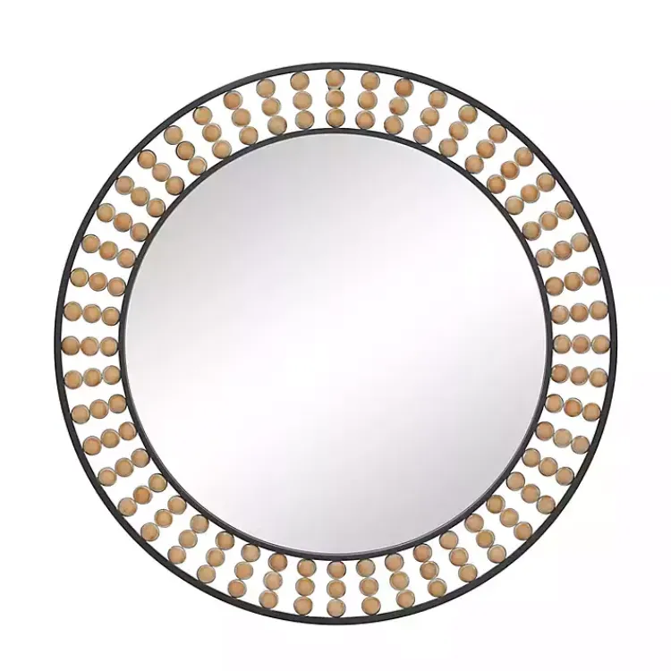 Decorative Mirrors-Kirklands Home Metal Coen Bohemian Wall Mirror Black