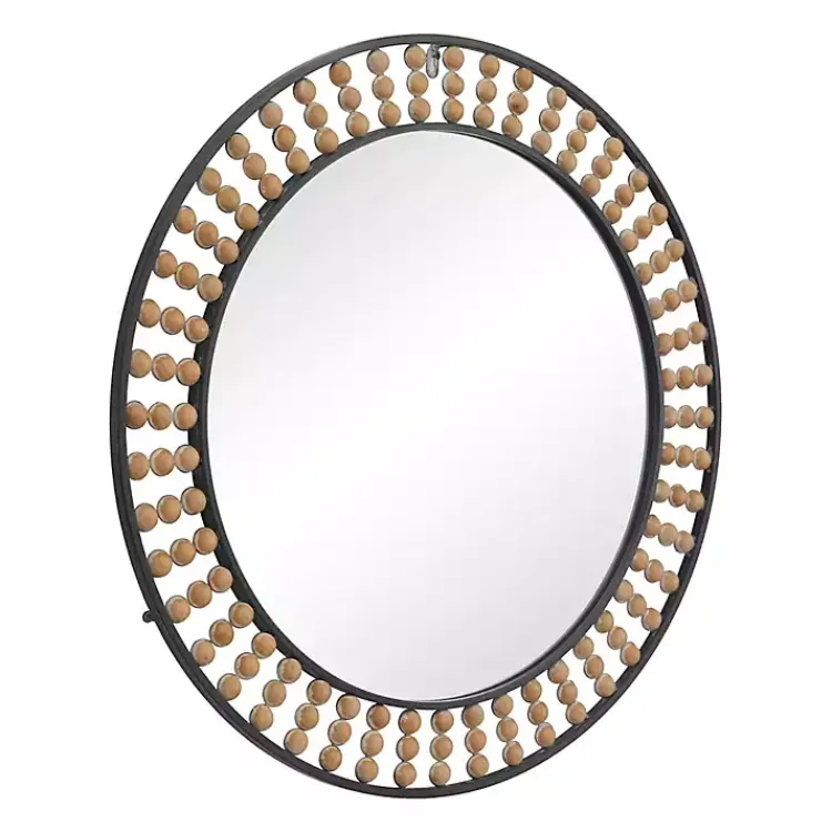 Decorative Mirrors-Kirklands Home Metal Coen Bohemian Wall Mirror Black