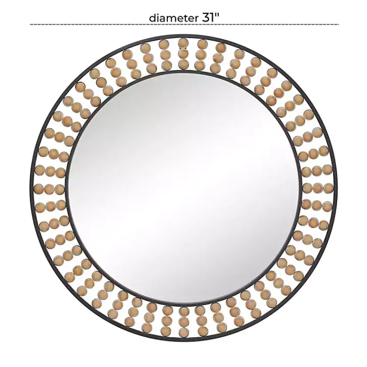 Decorative Mirrors-Kirklands Home Metal Coen Bohemian Wall Mirror Black