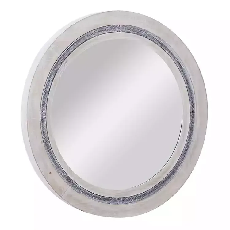 Decorative Mirrors-Kirklands Home White Wood Aislinn Wall Mirror