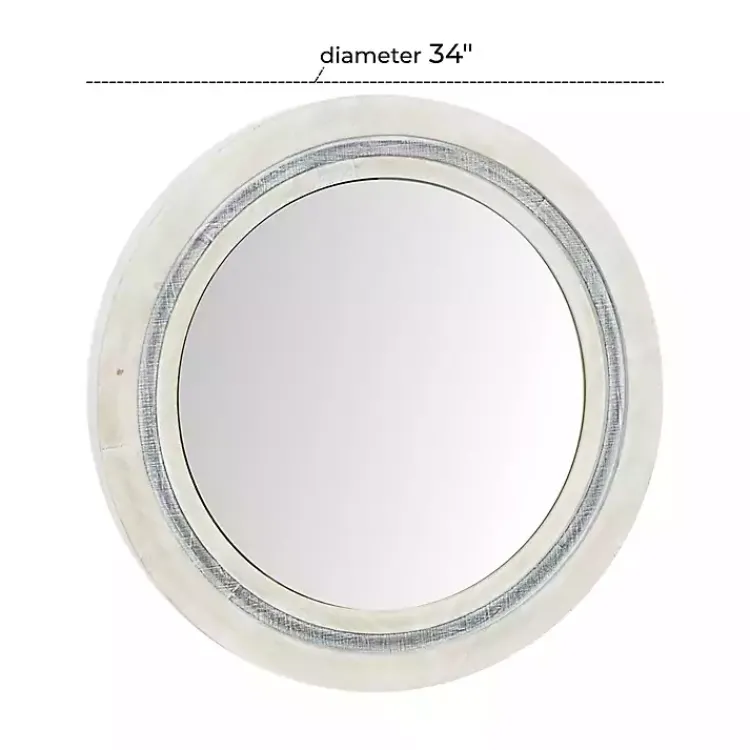 Decorative Mirrors-Kirklands Home White Wood Aislinn Wall Mirror