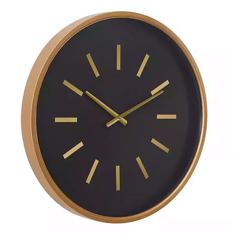 Clocks-Kirklands Home Black Metal Modern Thomas Wall Clock