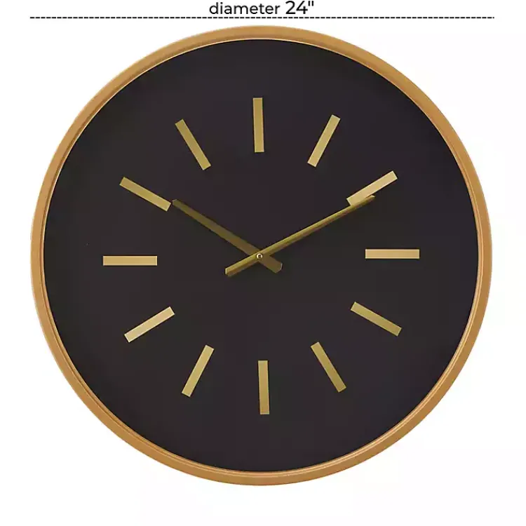 Clocks-Kirklands Home Black Metal Modern Thomas Wall Clock