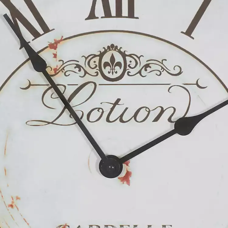 Clocks-Kirklands Home Vintage Cream Rust Round Framed Wall Clock