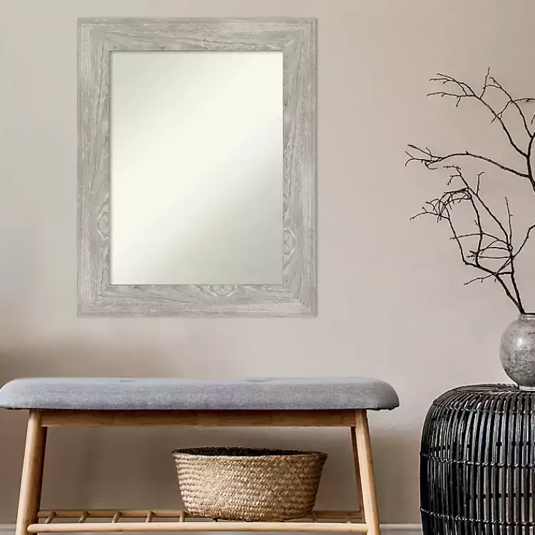 Decorative Mirrors-Kirklands Home Dove Gray Washed Wood Framed Mirror