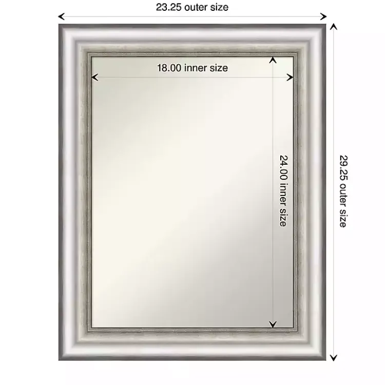 Decorative Mirrors-Kirklands Home Silver Embossed Frame Wall Mirror