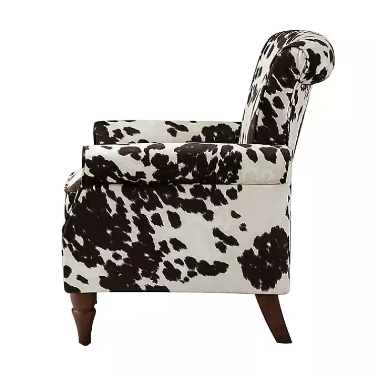 Accent Chairs-Kirklands Home Brown Cow Print Upholstered Accent Chair