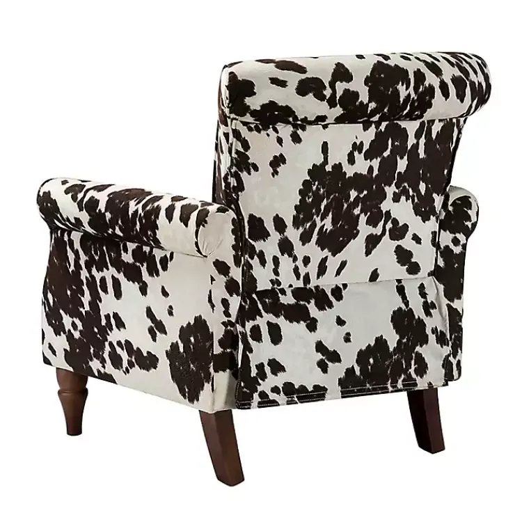 Accent Chairs-Kirklands Home Brown Cow Print Upholstered Accent Chair