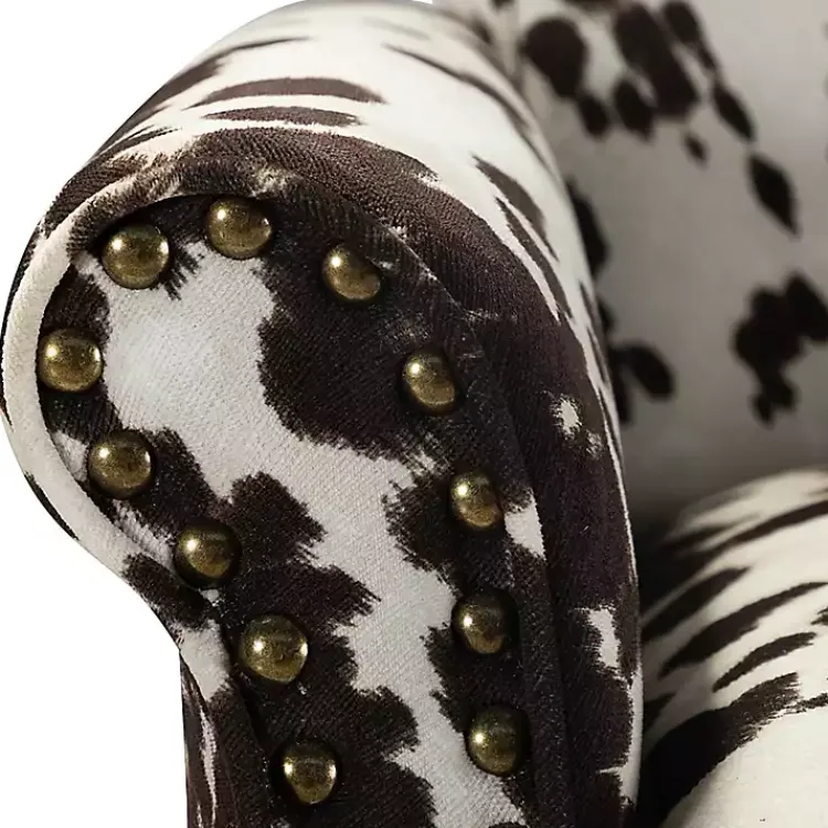 Accent Chairs-Kirklands Home Brown Cow Print Upholstered Accent Chair