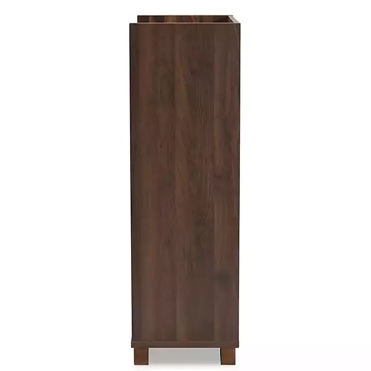 Cabinets & Sideboards-Kirklands Home Walnut Brown Open Shelf Wine Cabinet
