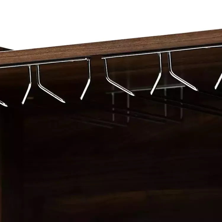 Cabinets & Sideboards-Kirklands Home Walnut Brown Open Shelf Wine Cabinet