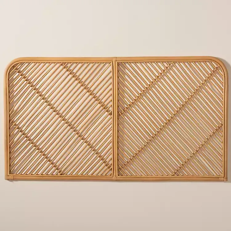 Beds & Headboards-Kirklands Home Linear Rat Wall Mounted Queen Headboard Tan