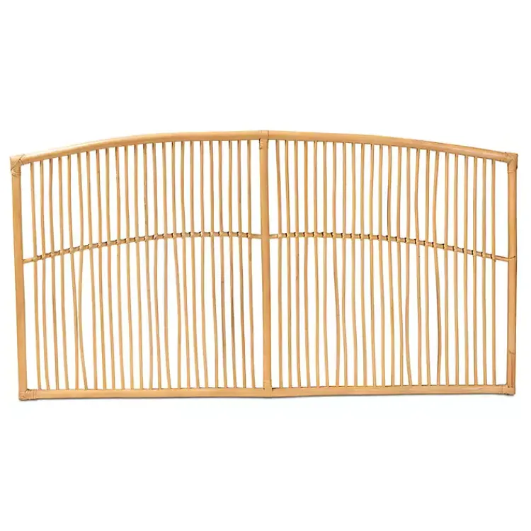 Beds & Headboards-Kirklands Home Vertical Weave Rat Queen Headboard Tan