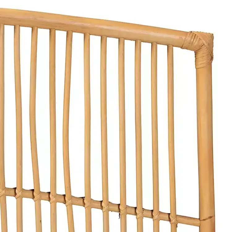Beds & Headboards-Kirklands Home Vertical Weave Rat Queen Headboard Tan