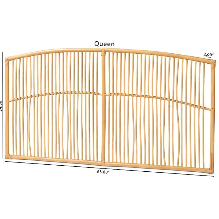 Beds & Headboards-Kirklands Home Vertical Weave Rat Queen Headboard Tan