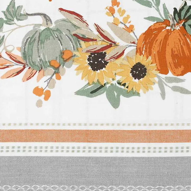Table Linens-Kirklands Home Gather with Pumpkin Harvest Table Runner White