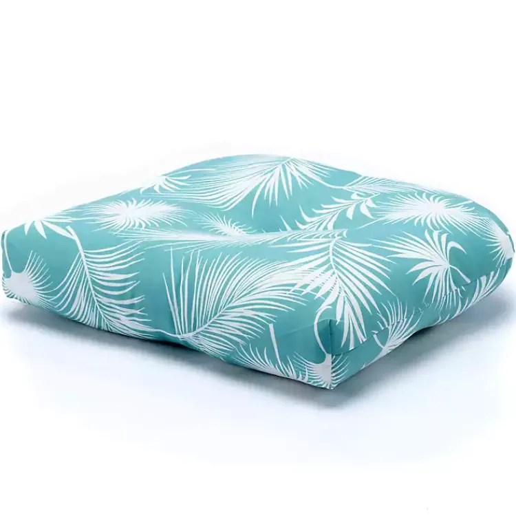 Outdoor Cushions & Pillows-Kirklands Home Seafoam Floral Outdoor Chair Cushion Green