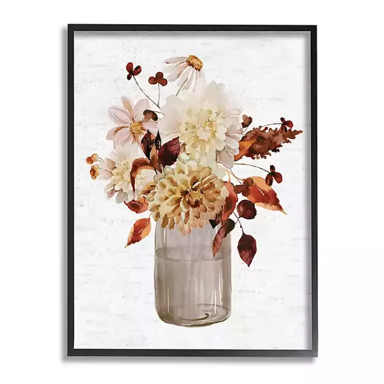 Framed Art-Kirklands Home Autumn Flower Bouquet Black Framed Wall Art