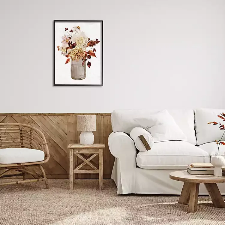 Framed Art-Kirklands Home Autumn Flower Bouquet Black Framed Wall Art