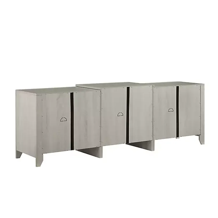 Tv Stands & Media Consoles-Kirklands Home Wood 6-Shelf Media Cabinet White