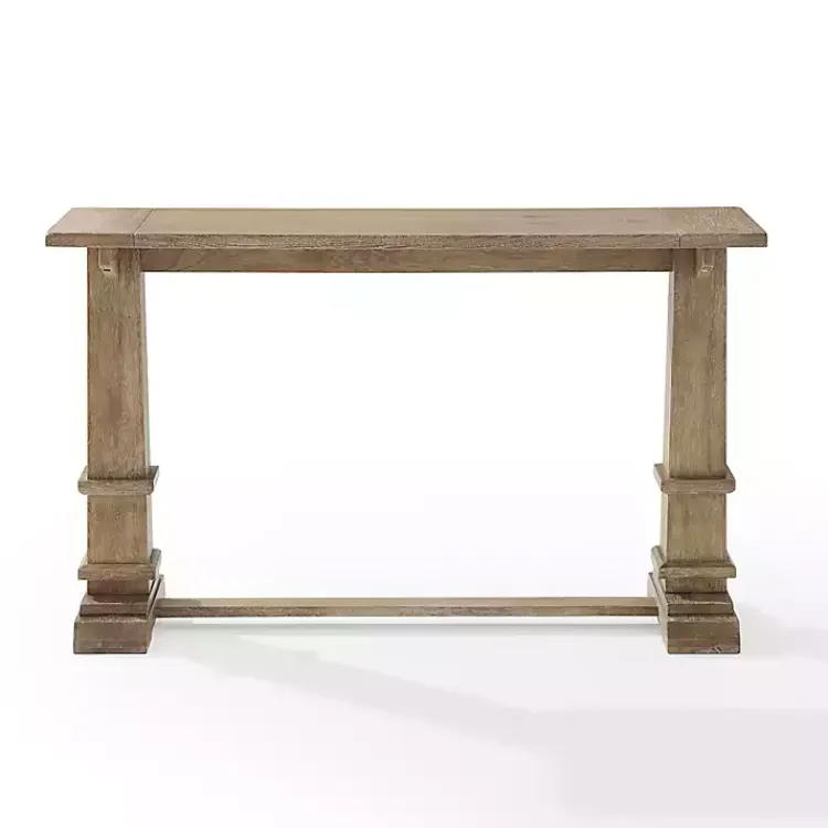 Console Tables-Kirklands Home Brown Wood Pedestal Base Console Table