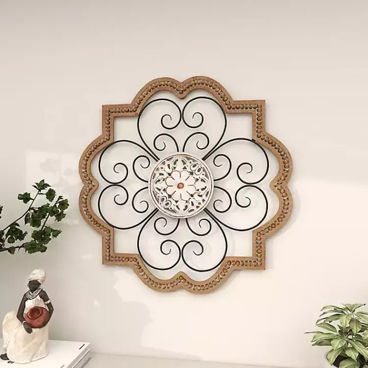 Wall Plaques-Kirklands Home Brown Wood and Metal Farmhouse Wall Plaque