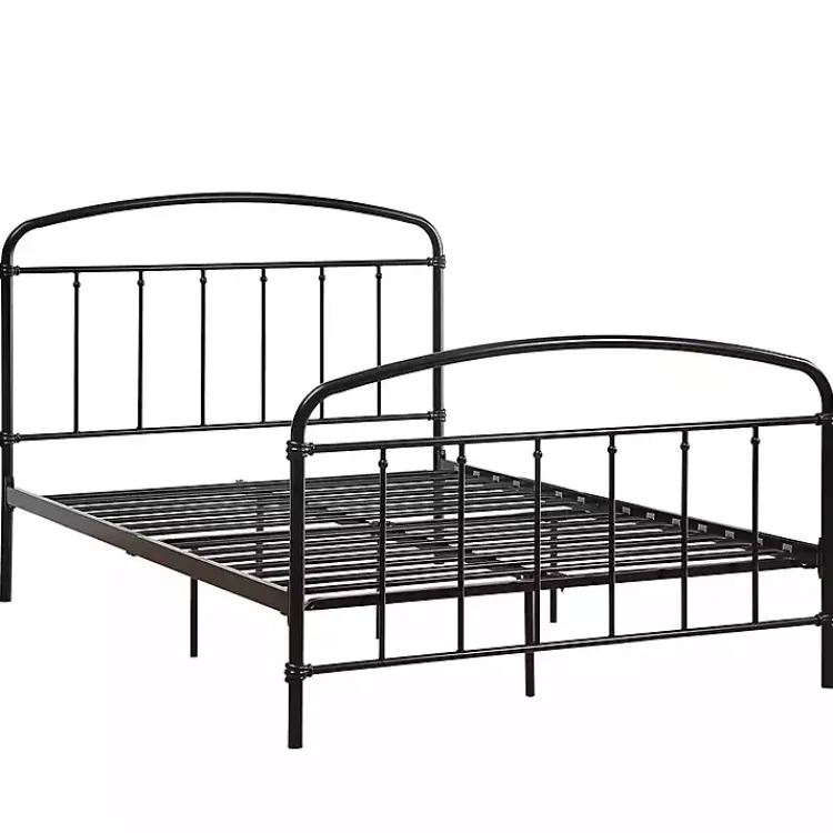 Beds & Headboards-Kirklands Home Midnight Vintage Arch Full Bed Frame Black