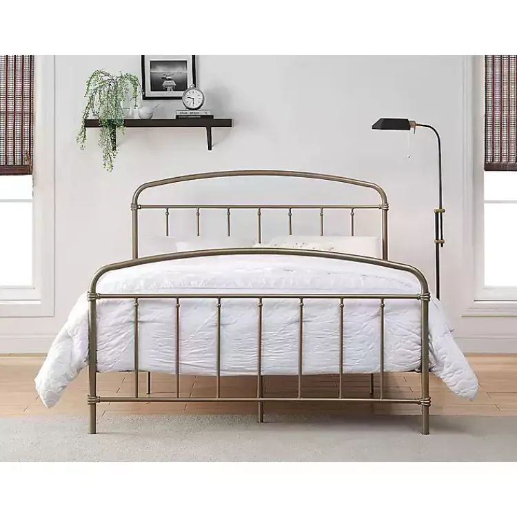Beds & Headboards-Kirklands Home en Sun Vintage Arch Queen Bed Frame Gold