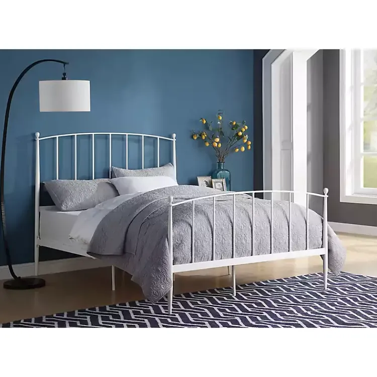 Beds & Headboards-Kirklands Home Daisy Modern Arch Queen Bed Frame White