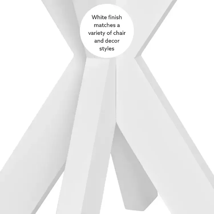 Accent & End Tables-Kirklands Home Wood and Glass Top X-Base Accent Table White