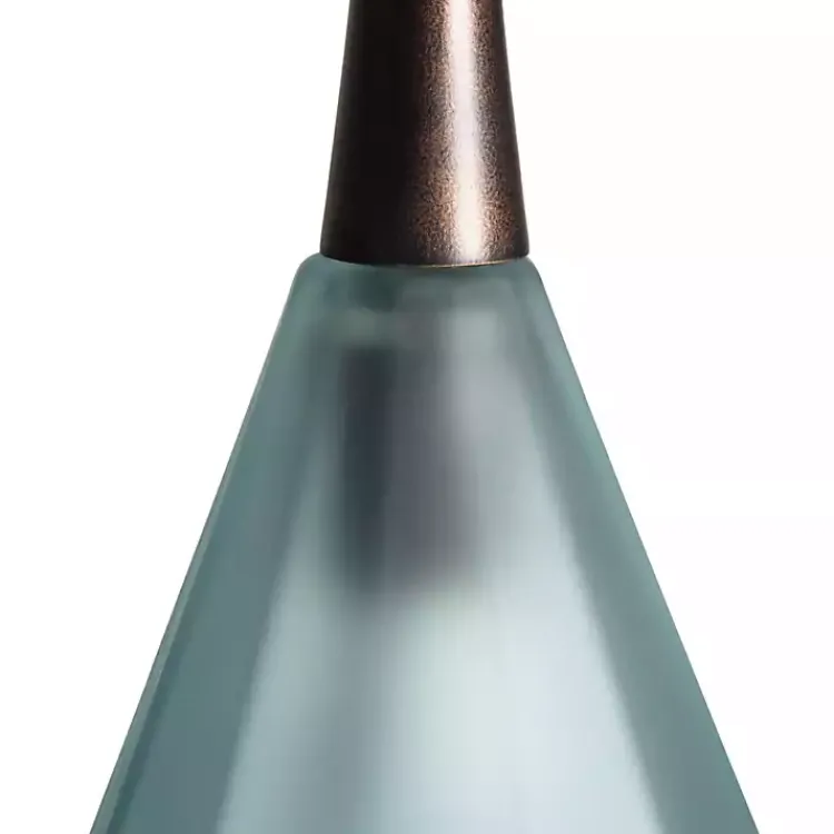 Chandeliers & Pendant Lighting-Kirklands Home Bronze Glass Ombre Wide Taper Pendant Lamp Green